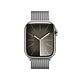 שעון חכם - Apple Watch Series 9 GPS + Cellular 41mm Silver Stainless Steel Case with Silver Milanese Loop - צבע כסוף שנה אחריות ע"י היבואן הרשמי