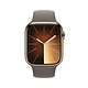 שעון חכם - Apple Watch Series 9 GPS + Cellular 45mm Gold Stainless Steel Case with Clay Sport Band - S/M  - צבע זהב שנה אחריות ע"י היבואן הרשמי