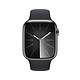 שעון חכם - Apple Watch Series 9 GPS + Cellular 45mm Graphite Stainless Steel Case with Midnight Sport Band - S/M  - צבע גרפיט שנה אחריות ע"י היבואן הרשמי