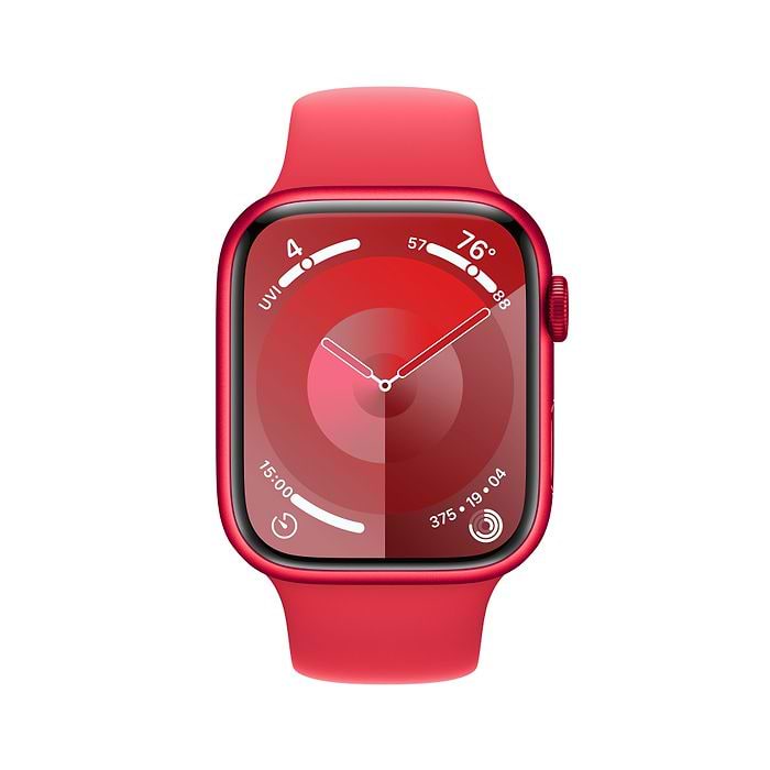 שעון חכם Apple Watch Series 9 GPS 45mm RED Aluminium Case with RED Sport Band - S/M - צבע אדום שנה אחריות עי היבואן הרשמי