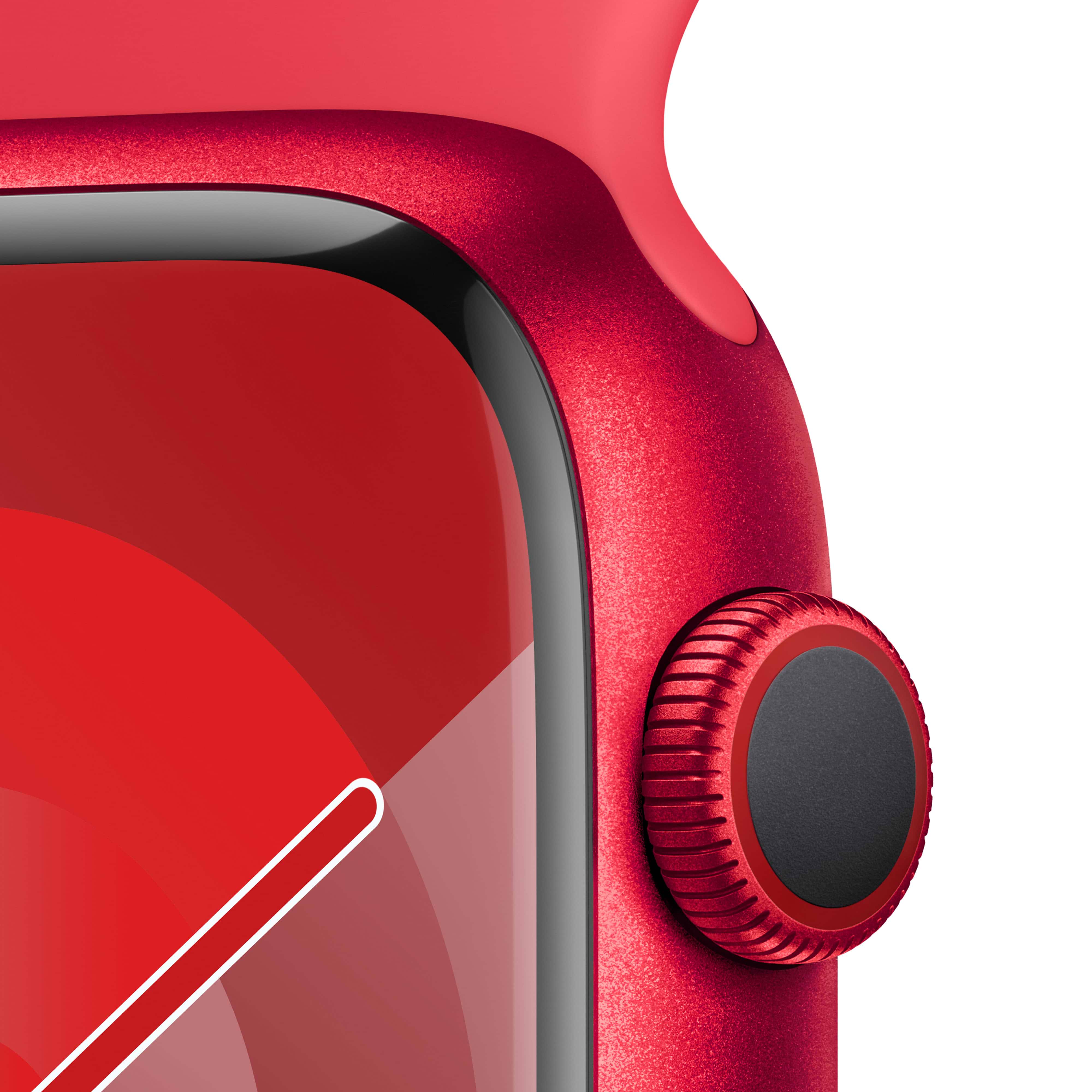 שעון חכם Apple Watch Series 9 GPS 45mm RED Aluminium Case with RED Sport Band - S/M - צבע אדום שנה אחריות ע