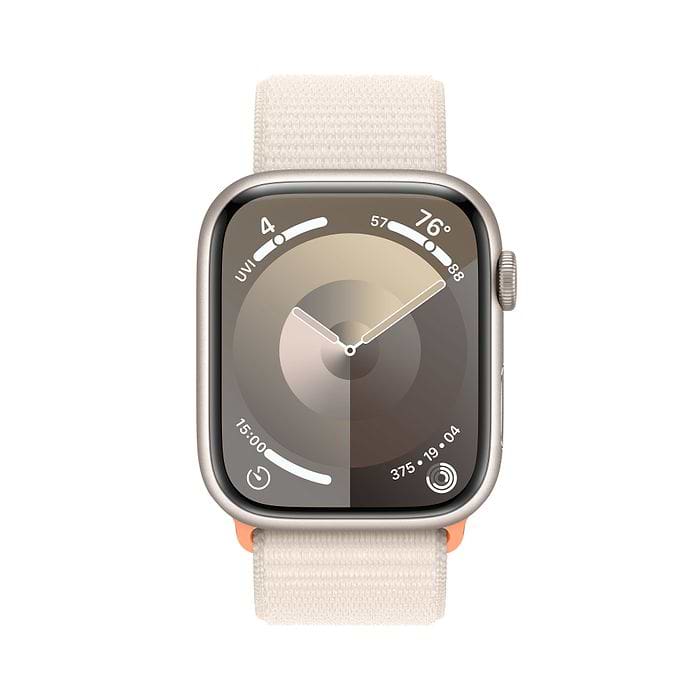 שעון חכם Apple Watch Series 9 GPS + Cellular 41mm Starlight Aluminium Case with Starlight Sport Loop - צבע אור כוכבים שנה אחריות עי היבואן הרשמי