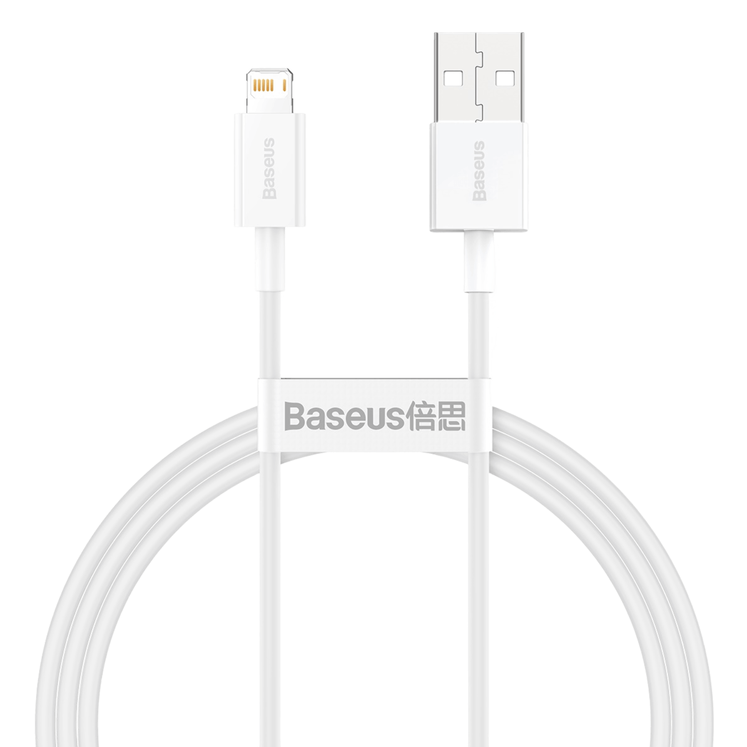 כבל טעינה וסנכרון Baseus Superior Data Fast Charging USB to Lightning - צבע לבן שנה אחריות ע