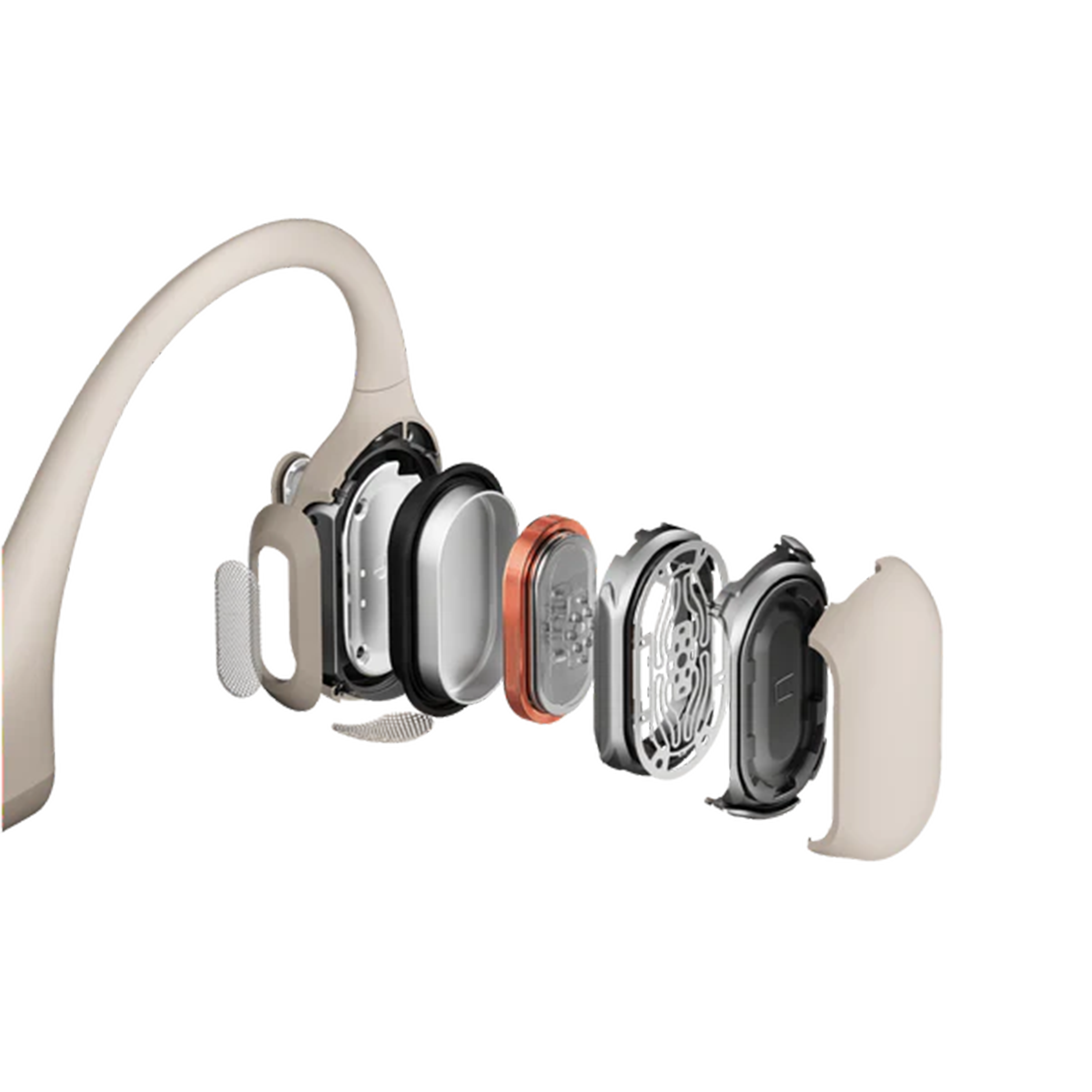 אוזניות עצם אלחוטיות Shockz OpenRun Pro IP55 - צבע בז' שנתיים אחריות ע