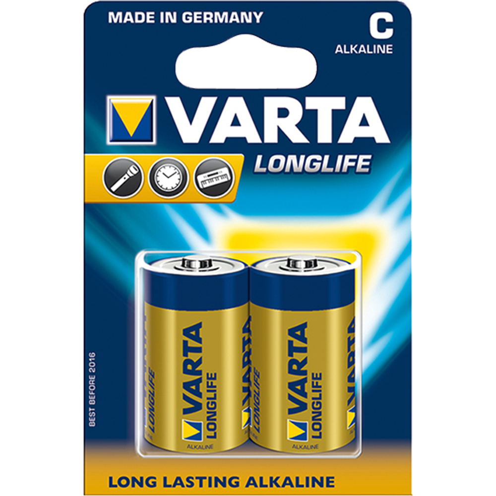 מארז 2 סוללות Varta Alkaline Longlife C LR14