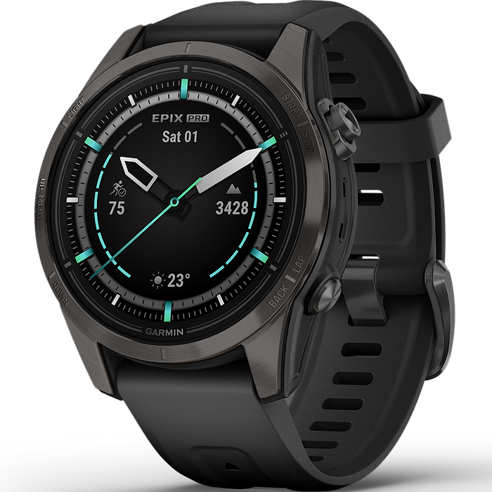 שעון ספורט חכם Garmin Epix Pro (Gen 2) Sapphire 42mm - צבע שחור פחם שנתיים אחריות עי היבואן הרשמי
