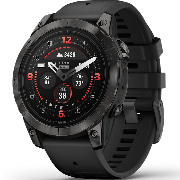 שעון ספורט חכם Garmin Epix Pro (Gen 2) Sapphire Titanium 47mm - צבע אפור פחם שנתיים אחריות עי היבואן הרשמי