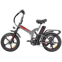 אופניים חשמליים Quicker GTR עם סוללה 48V 21AH - צבע אפור ואדום שנה אחריות ע"י היבואן הרשמי