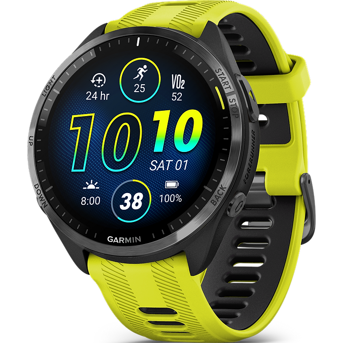 שעון ספורט חכם Garmin Forerunner 965 GPS 47.2mm - צבע צהוב שנתיים אחריות עי היבואן הרשמי