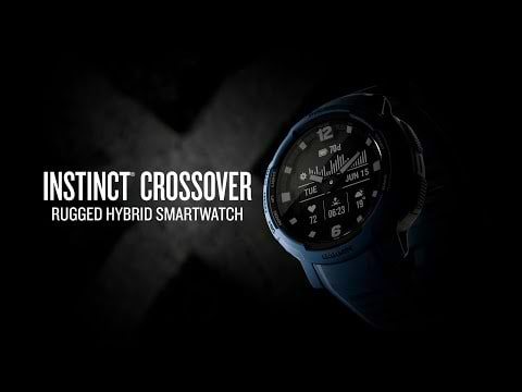 שעון ספורט חכם Garmin Instinct Crossover Standard Edition 45mm GPS - צבע שחור שנתיים אחריות ע