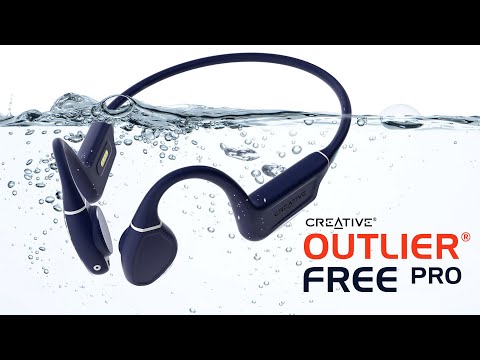 אוזניות שחייה ספורטיביות אלחוטיות עם נגן MP3 מובנה Creative Outlier Free Pro - צבע שחור שנה אחריות ע