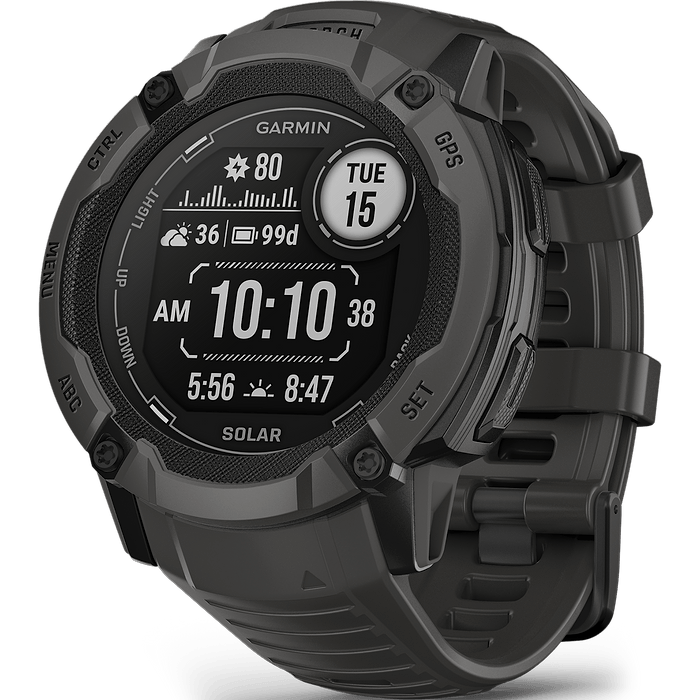 שעון ספורט חכם Garmin Instinct 2X Solar 50mm - צבע שחור גרפיט שנתיים אחריות עי היבואן הרשמי
