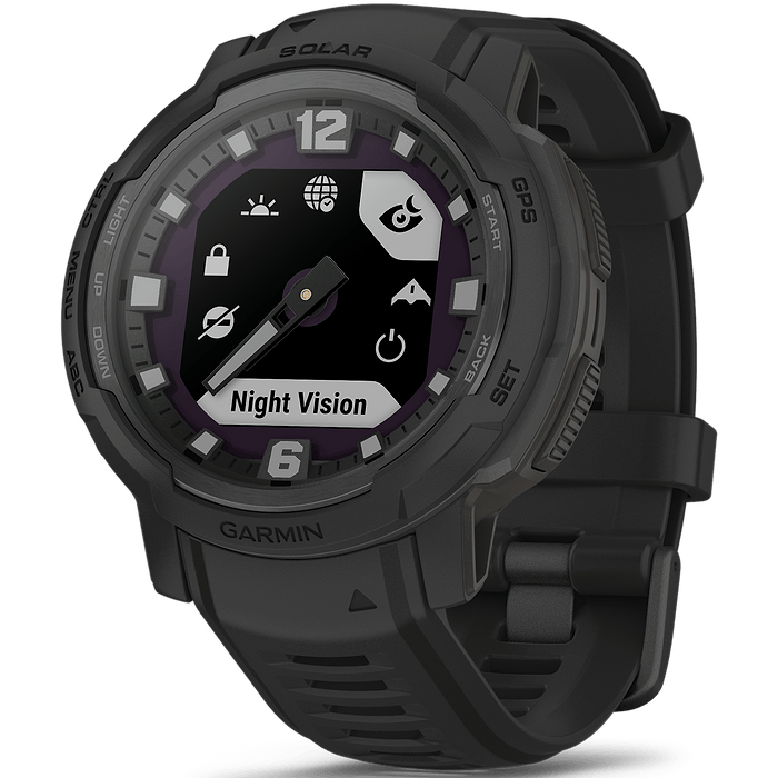 שעון ספורט חכם Garmin Instinct Crossover Solar Tactical Edition 45mm GPS - צבע שחור שנתיים אחריות עי היבואן הרשמי