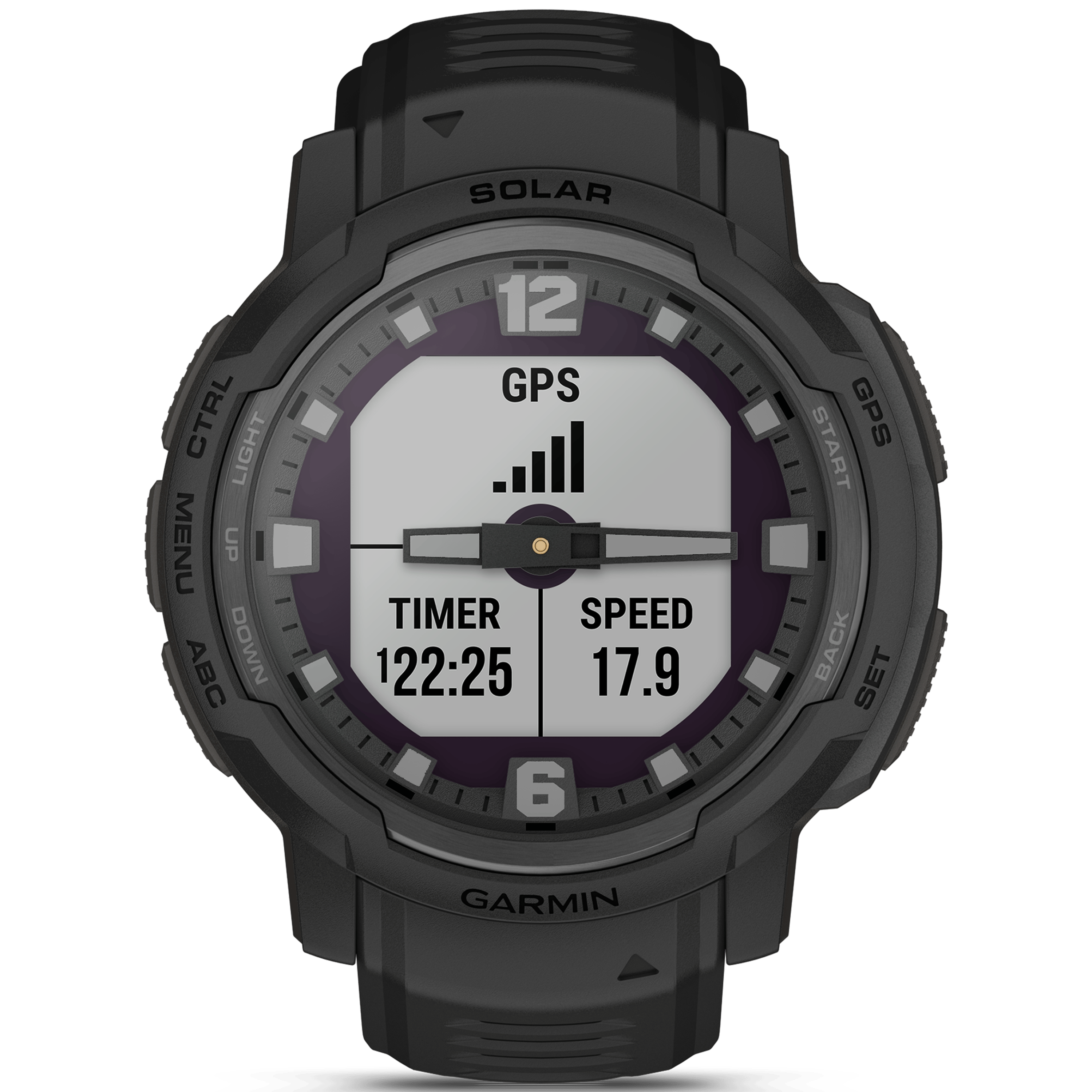 שעון ספורט חכם Garmin Instinct Crossover Solar Tactical Edition 45mm GPS - צבע שחור שנתיים אחריות ע
