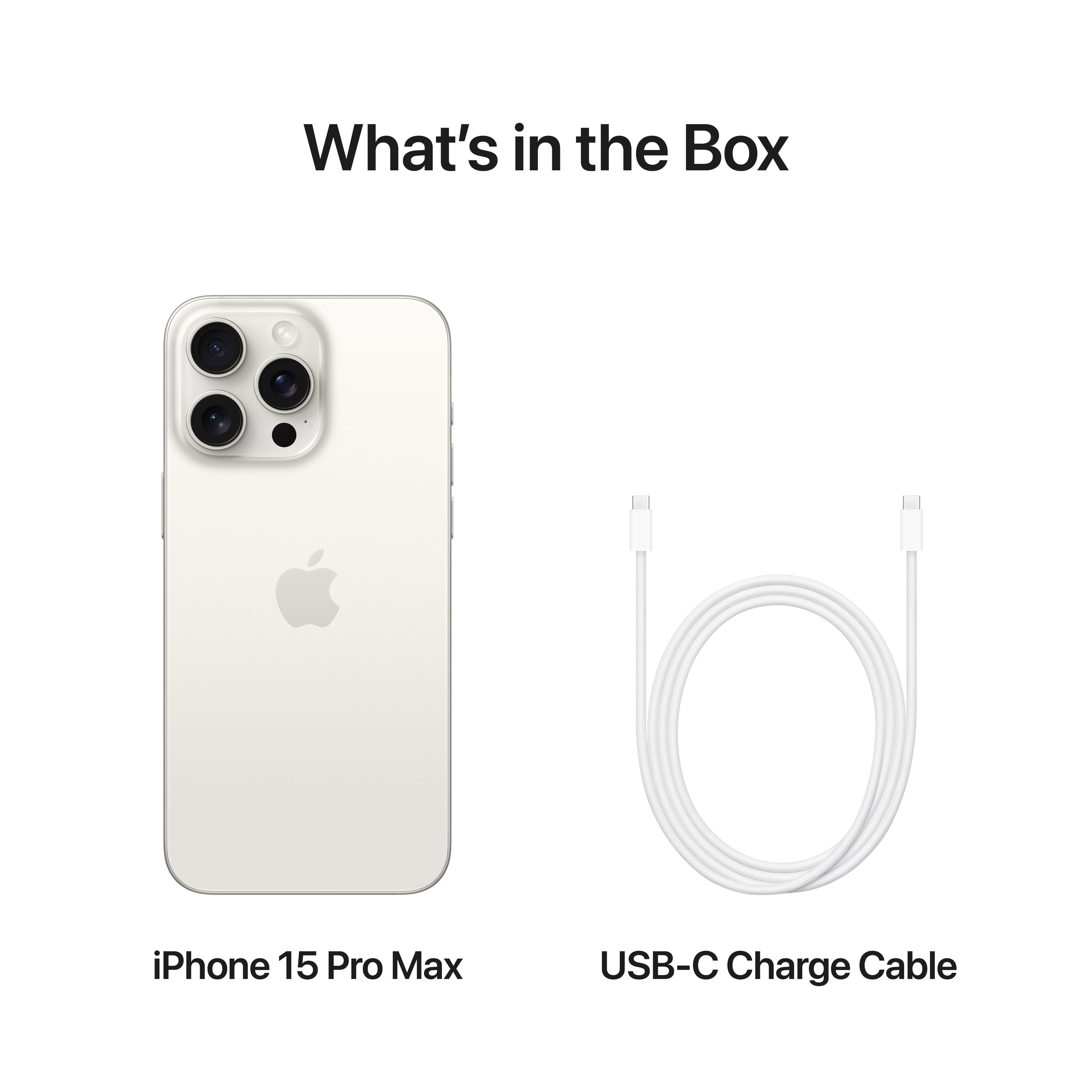 סמארטפון Apple iPhone 15 Pro Max 512GB - צבע לבן טיטניום שנה אחריות ע״י היבואן הרשמי 