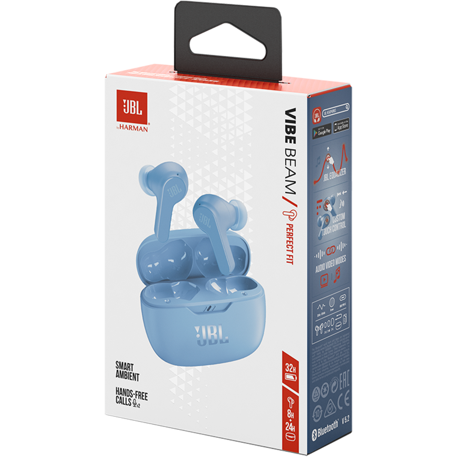אוזניות אלחוטיות JBL Wave Beam TWS IP54 - צבע כחול שנה אחריות ע