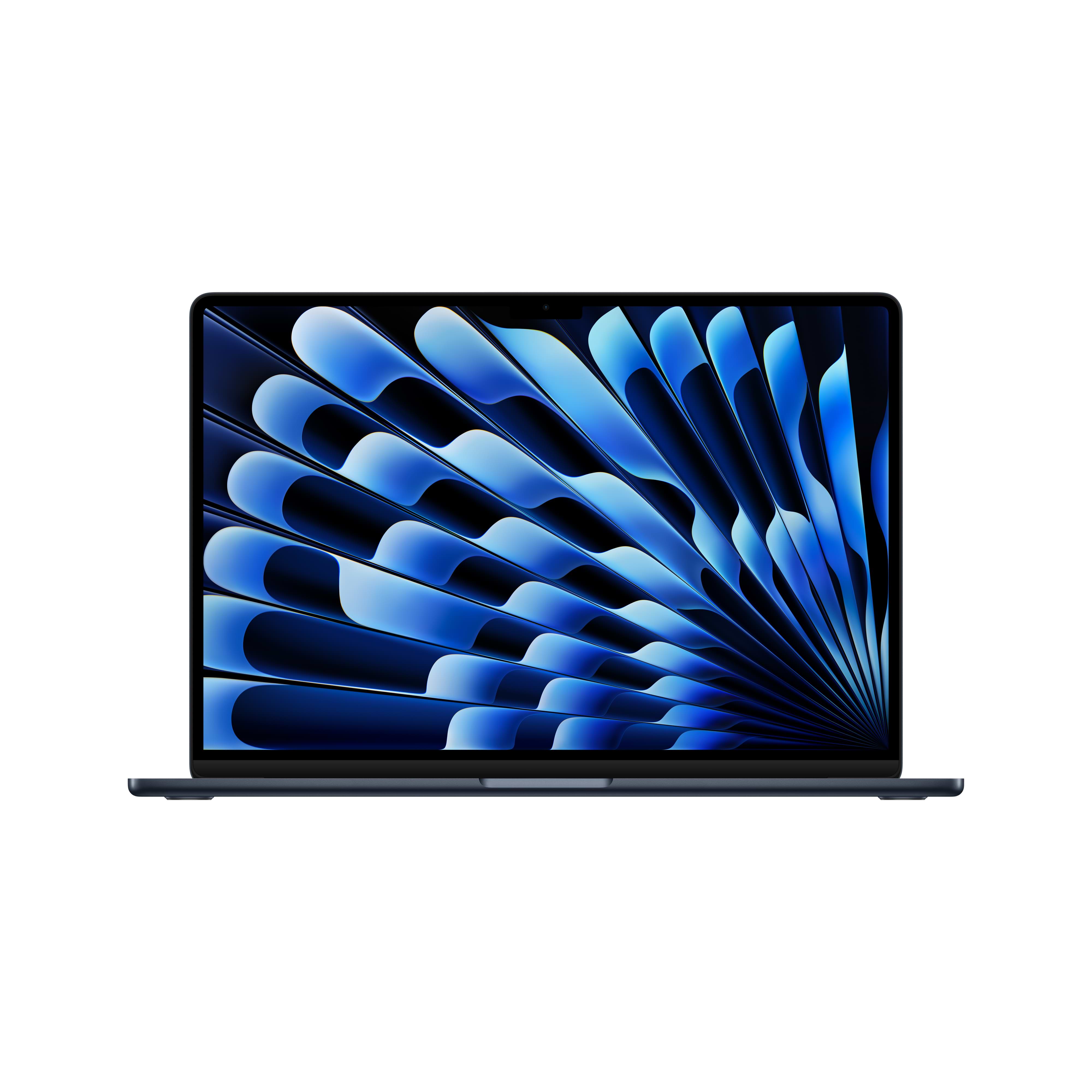 מחשב נייד Apple MacBook Air 15 - MRYV3HB/A M3 Chip 8-Core CPU 10-Core GPU 512GB SSD 8GB Unified Memory - צבע שחור חצות שנה אחריות ע