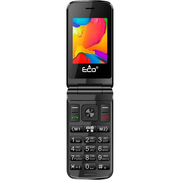 טלפון סלולרי עם מסך כפול ECO Flip Phone FLIP 4G - צבע שחור