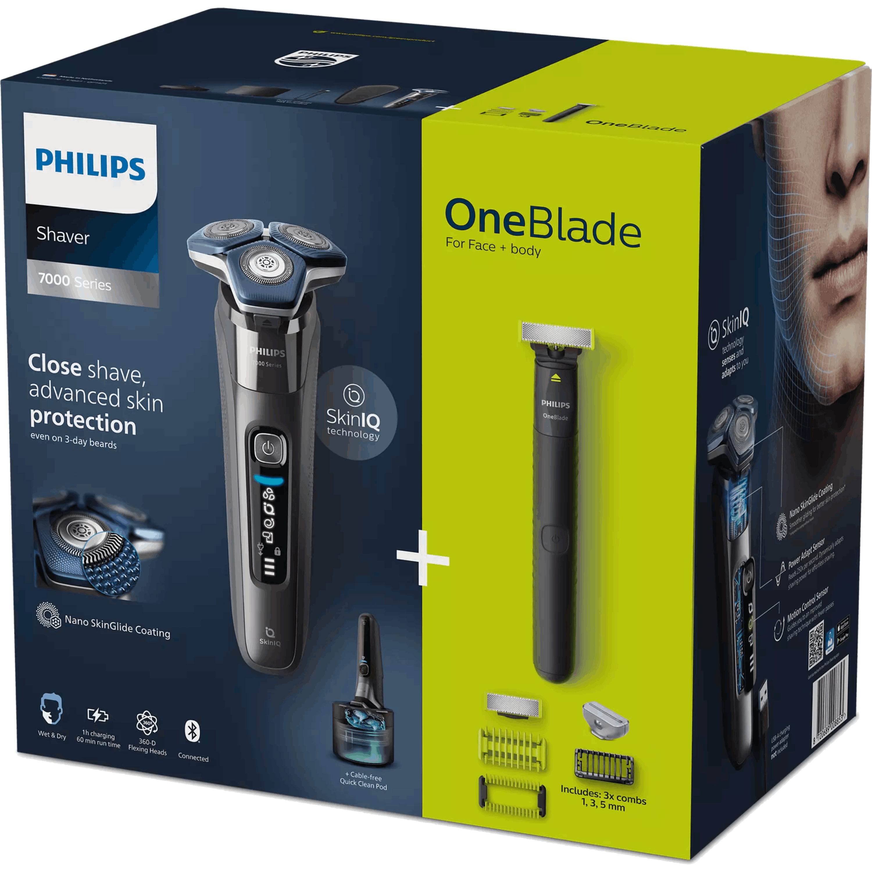 מכונת גילוח חשמלית לשימוש יבש ורטוב Philips S7887/78 - שנתיים אחריות ע