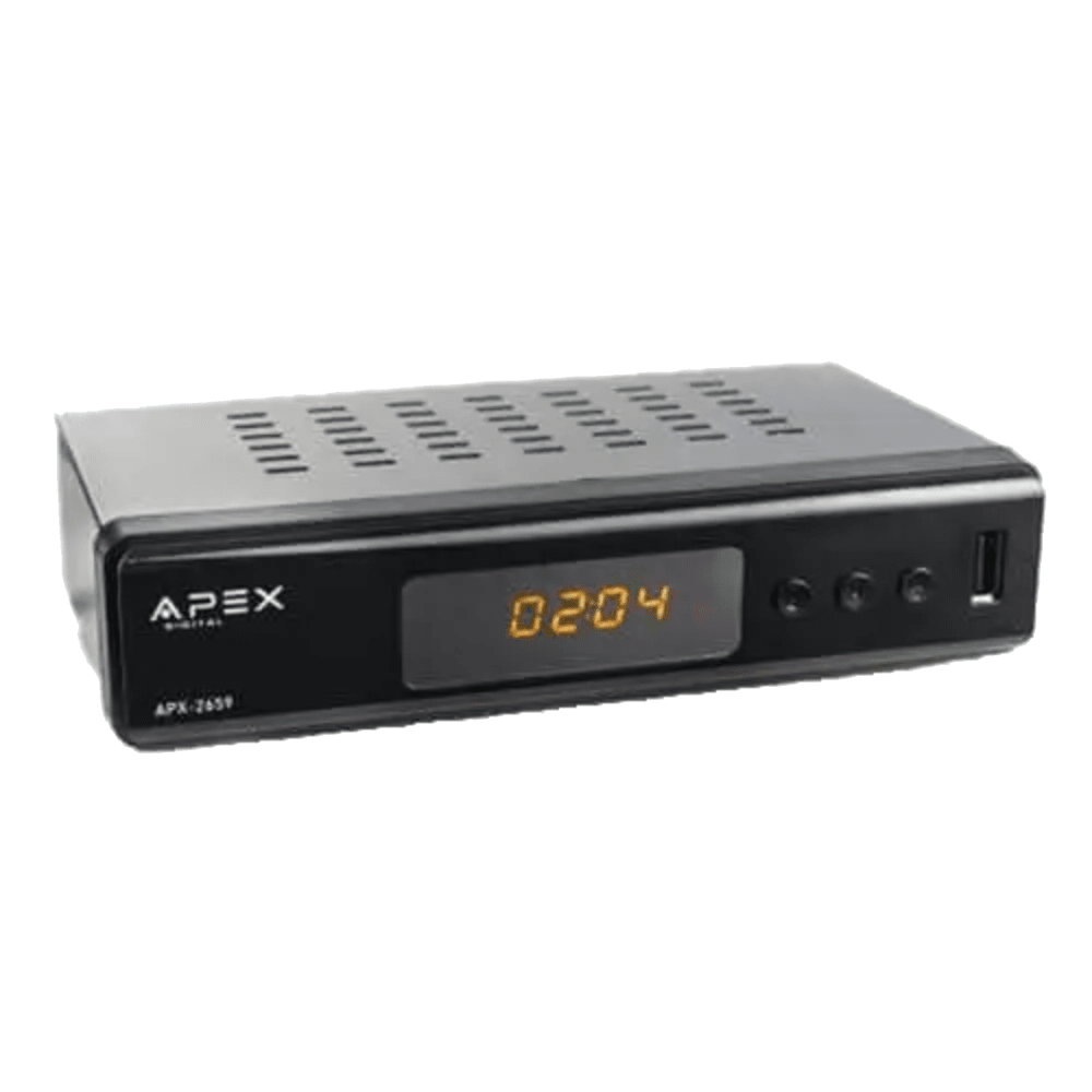 ממיר דיגיטלי לטלוויזיה APEX APX-2679 DVBT-2 - צבע שחור שנה אחריות ע