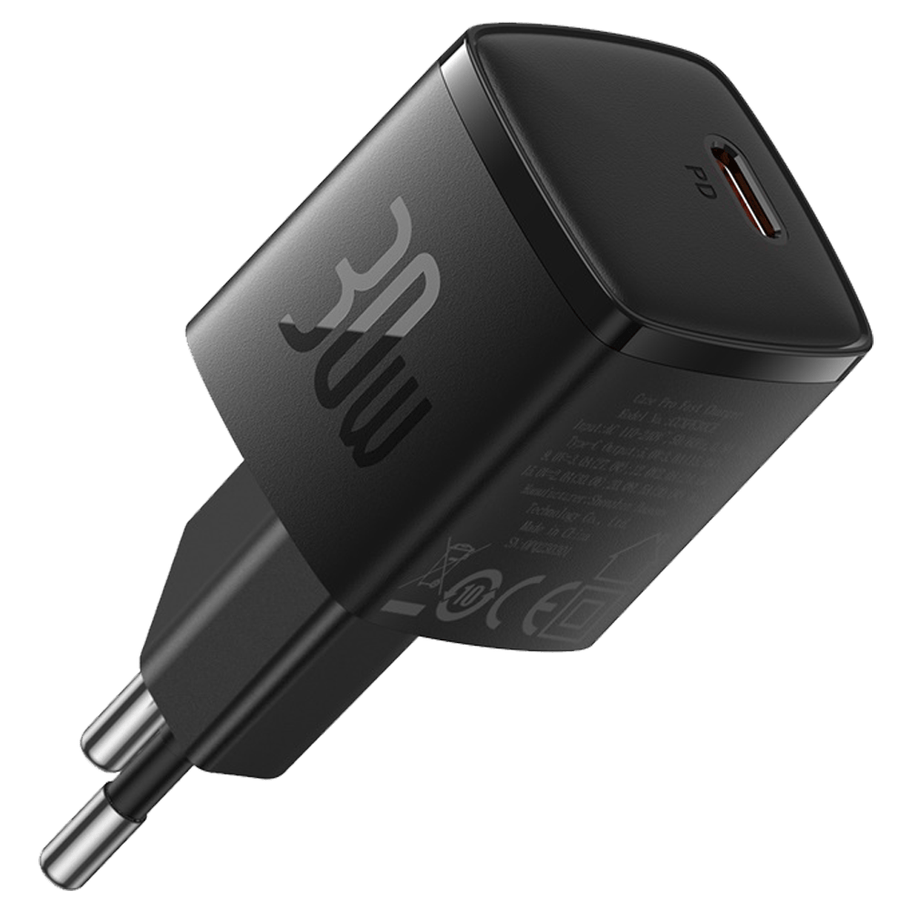 מטען Baseus Cube Pro Fast Charger USB-C 30W  - צבע שחור אחריות לשנה ע