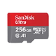 כרטיס זיכרון SanDisk Ultra UHS I 256GB MicroSD Card 150MB/s - חמש שנות אחריות ע"י היבואן הרשמי 