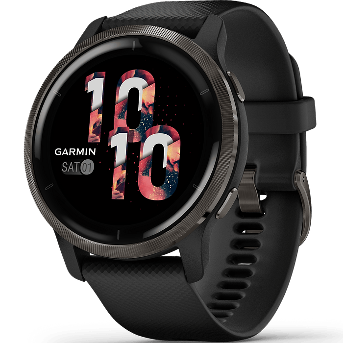 שעון ספורט חכם Garmin Venu 2 GPS 45.4mm - צבע שחור שנתיים אחריות עי היבואן הרשמי