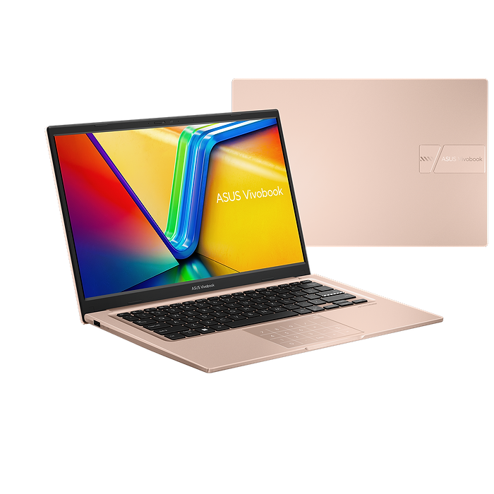 מחשב נייד Asus VivoBook 14 X1404ZA-NK093W - Core i5-1235U 512GB SSD 8GB RAM Windows 11  - צבע ורוד זהב שנה אחריות עי היבואן הרשמי