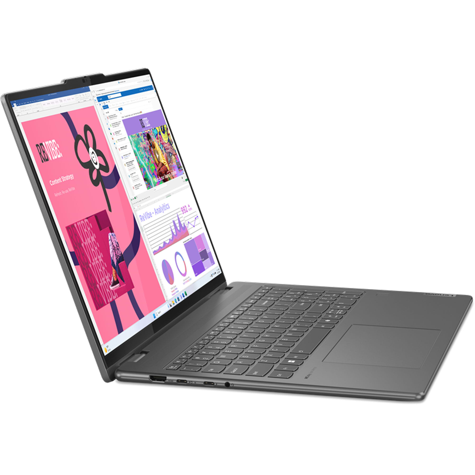 מחשב נייד עם מסך מגע Lenovo Yoga 7 16IML9 - 83DL001LIV - Core Ultra 5-125U 1TB SSD 16GB RAM Windows 11 - צבע אפור שלוש שנות אחריות ע