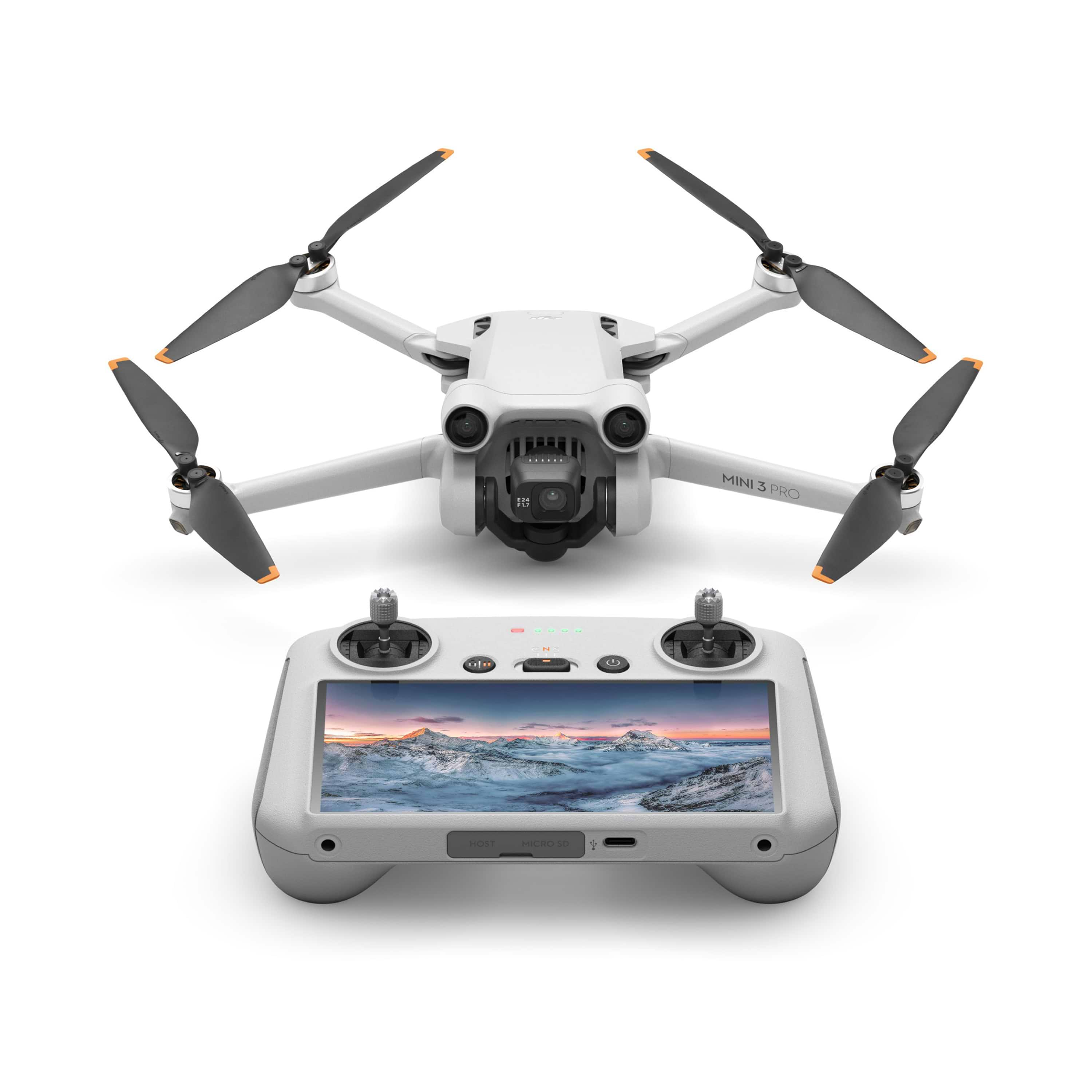 רחפן מיני חכם כולל שלט חכם DJI Mini 3 Pro (DJI RC) - צבע אפור שנה אחריות ע