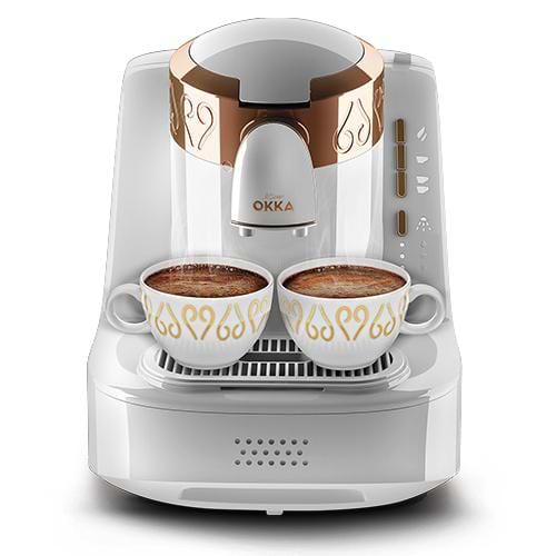 ماكينة قهوة اوكا اوتوماتيكية نحاسת/ابيضOKKA Copper/WhiteOK001-W