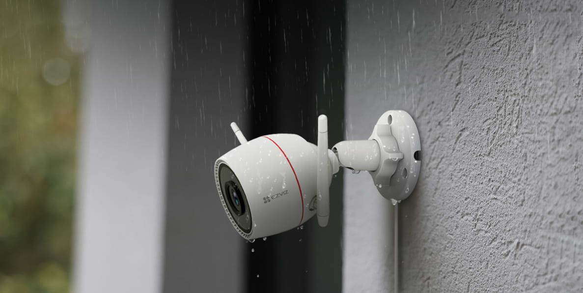 מצלמת אבטחה חיצונית עם ראיית לילה Ezviz H3c 2K+ 4MP - צבע לבן שנה אחריות ע"י היבואן הרשמי