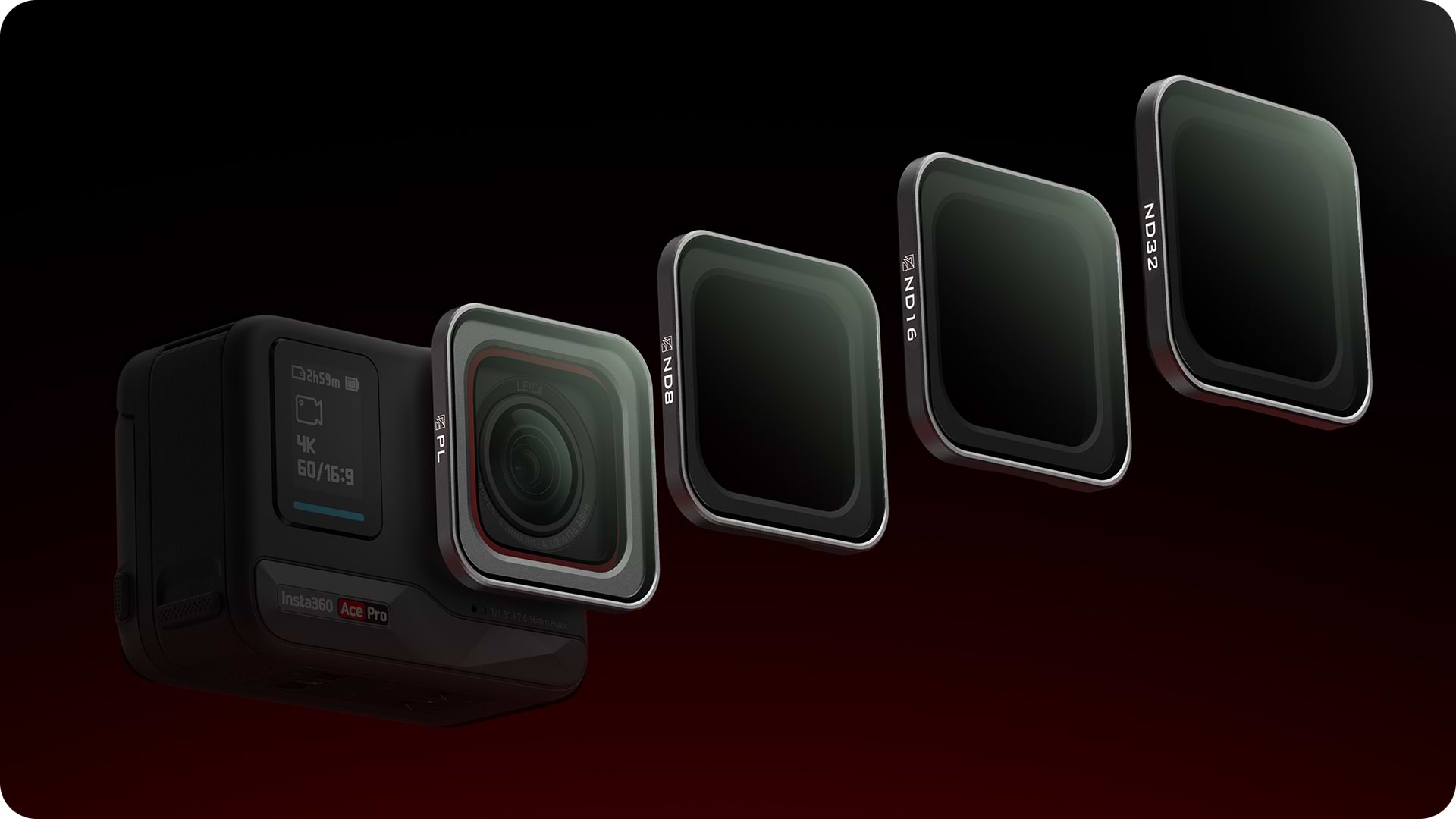 סט ארבעה פילטרי ND למצלמת Insta360 Ace Pro