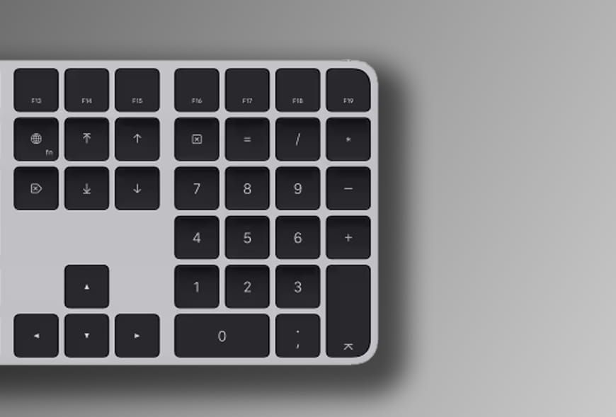 מקלדת אלחוטית Apple Magic Keyboard Bluetooth אלחוטית עם לוח מקשי ספרות וכפתור Touch ID - צבע שחור שנה אחריות ע"י היבואן הרשמי
