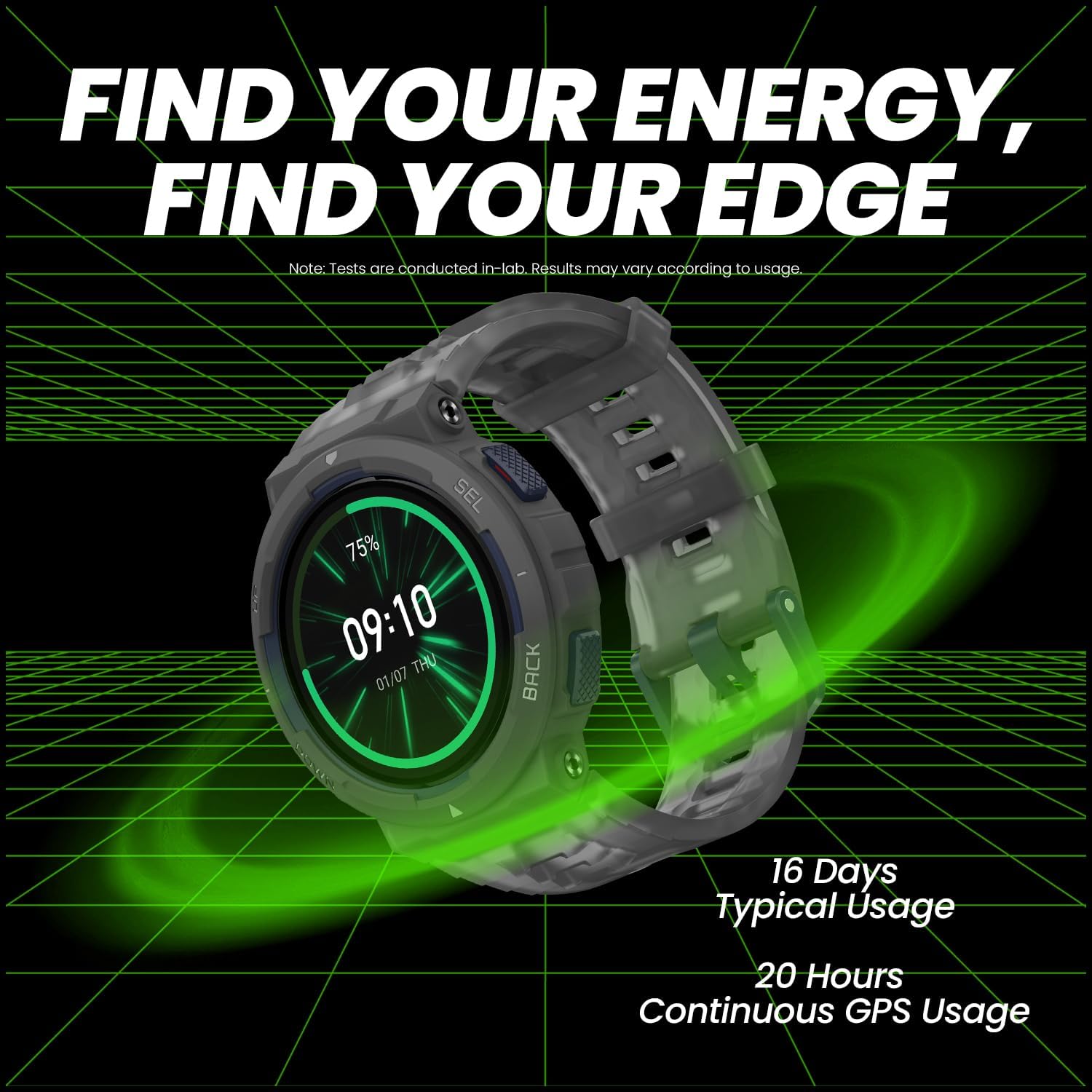 שעון חכם Amazfit Edge Active - צבע שחור שנה אחריות ע"י יבואן רשמי