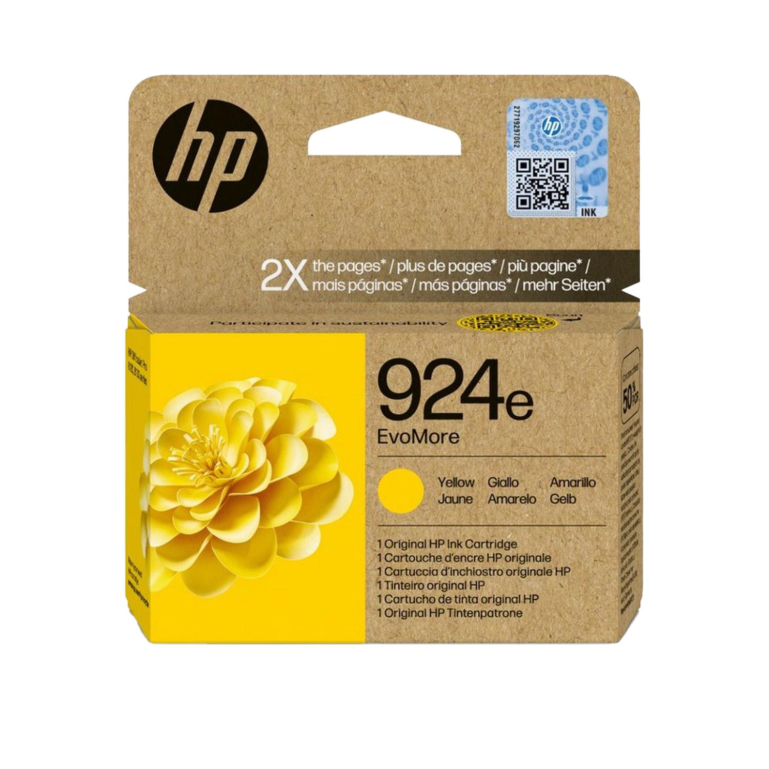 ראש דיו צהוב סדרה 924e XL 4K0V0NE למדפסת דגם HP OfficeJet Pro 8133 All-in-One