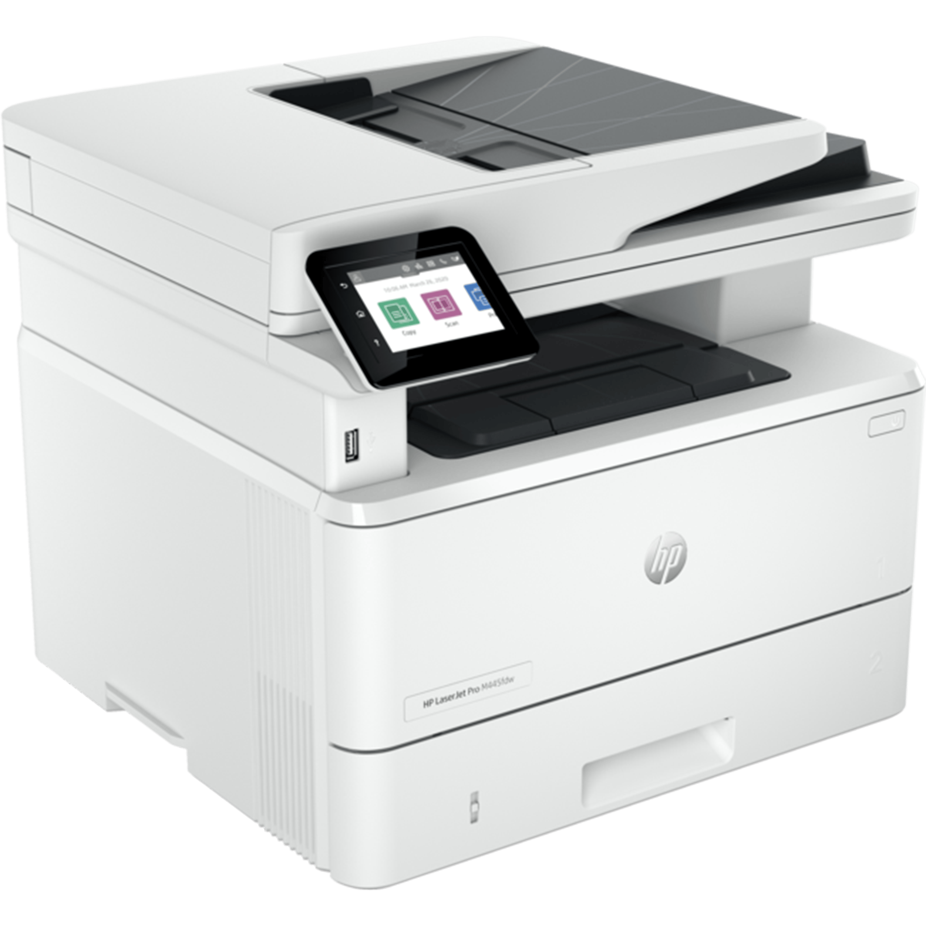 מדפסת לייזר אלחוטית משולבת HP LaserJet Pro MFP 4102fdw - צבע לבן שנה אחריות ע
