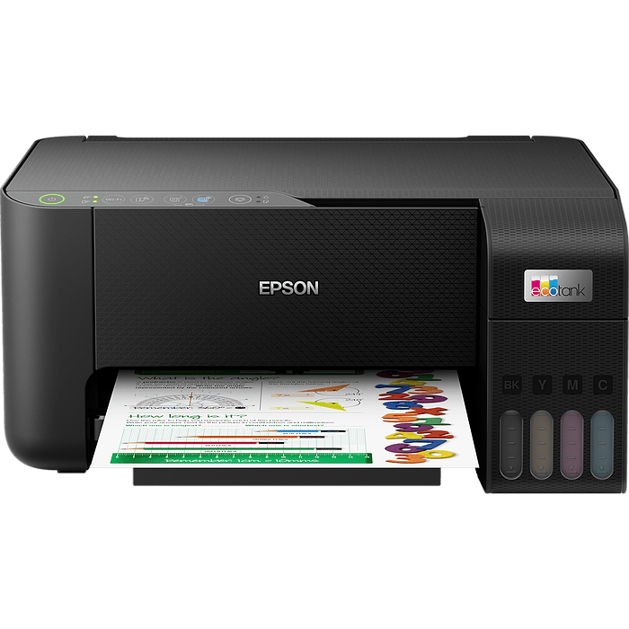 מדפסת אלחוטית 3 ב-1 Epson EcoTank L3250 Wi-Fi - צבע שחור שלוש שנות אחריות עי היבואן הרשמי