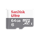 כרטיס זיכרון SanDisk Ultra microSDXC 64GB 100MB/s Class 10 UHS-I - חמש שנות אחריות ע"י היבואן הרשמי 