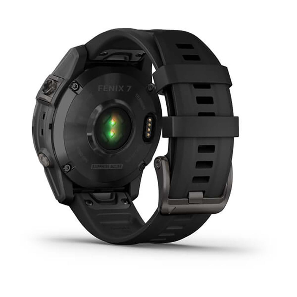 שעון ספורט חכם Garmin Fenix 7X Solar Sapphire DLC Titanium 51mm - צבע שחור שנתיים אחריות ע