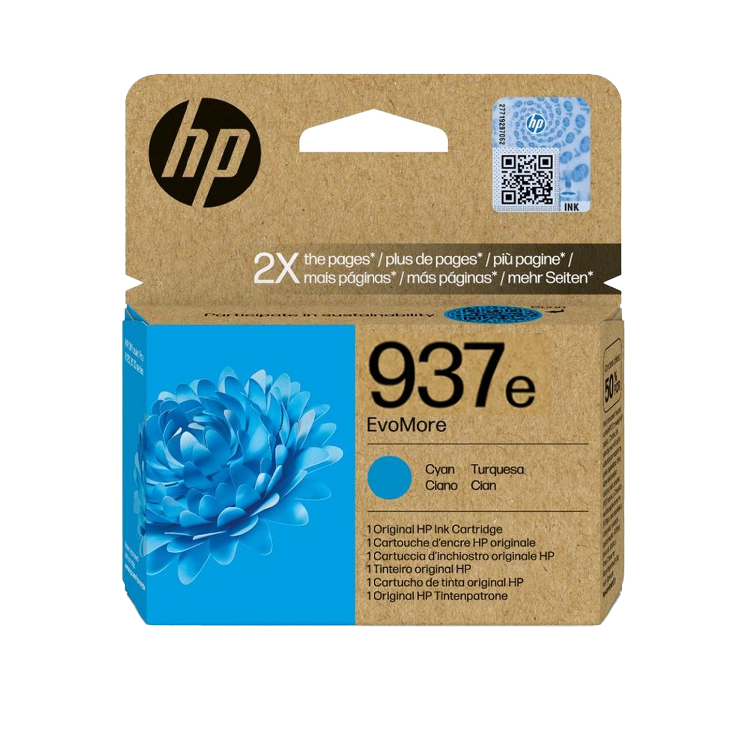 ראש דיו ציאן סדרה 937e XL 4S6W6NE למדפסת דגם HP OfficeJet Pro 9730 Wide