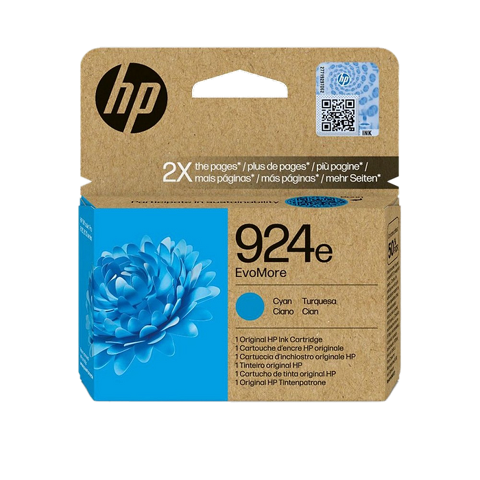ראש דיו ציאן סדרה 924e XL 4K0U7NE למדפסת דגם HP OfficeJet Pro 8133 All-in-One