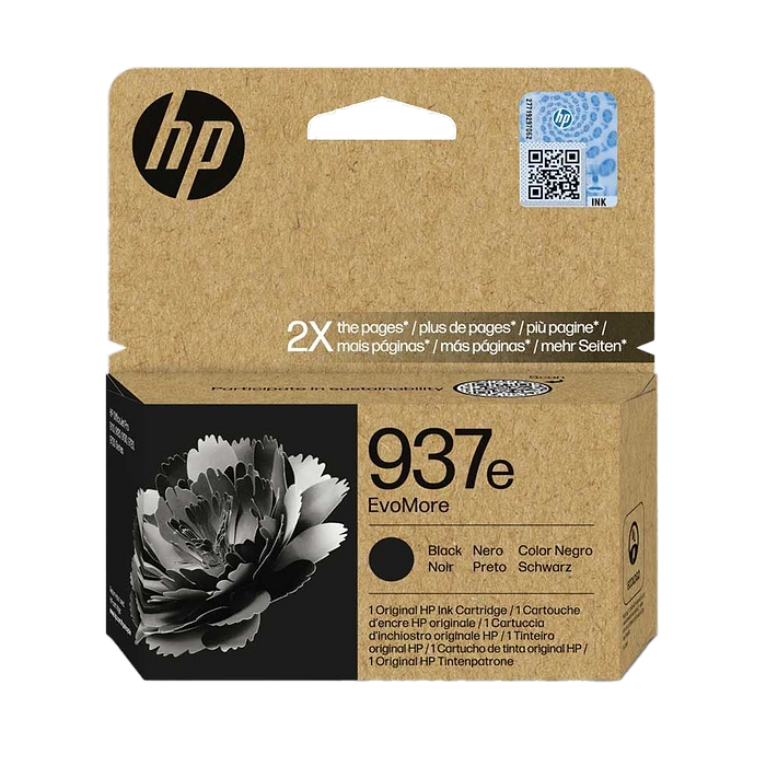 ראש דיו שחור סדרה 4S6W9NE 937e למדפסת דגם HP OfficeJet Pro 9730 Wide