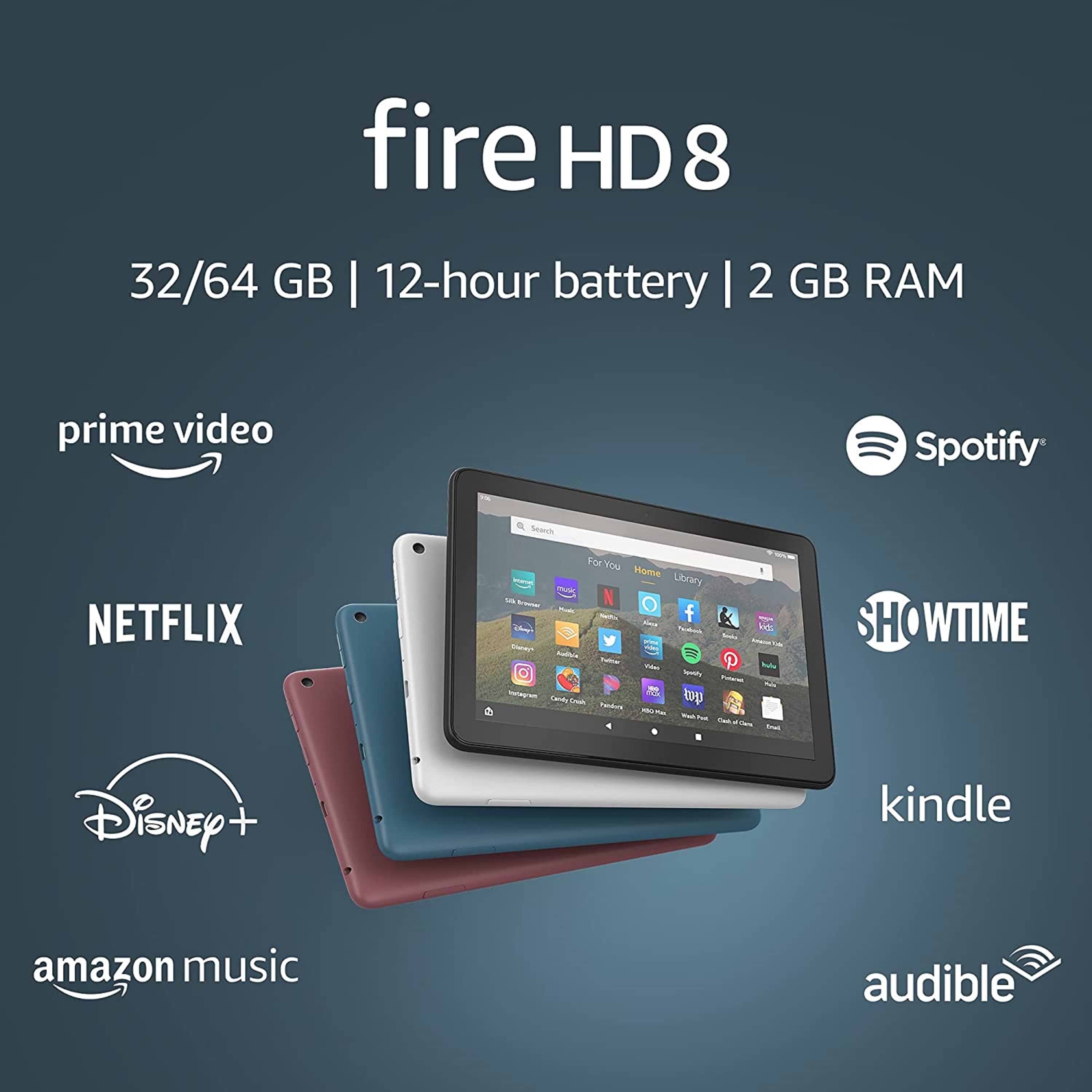 טאבלט 8'' Amazon Fire HD 8 64GB 2020 - צבע כחול שנה אחריות