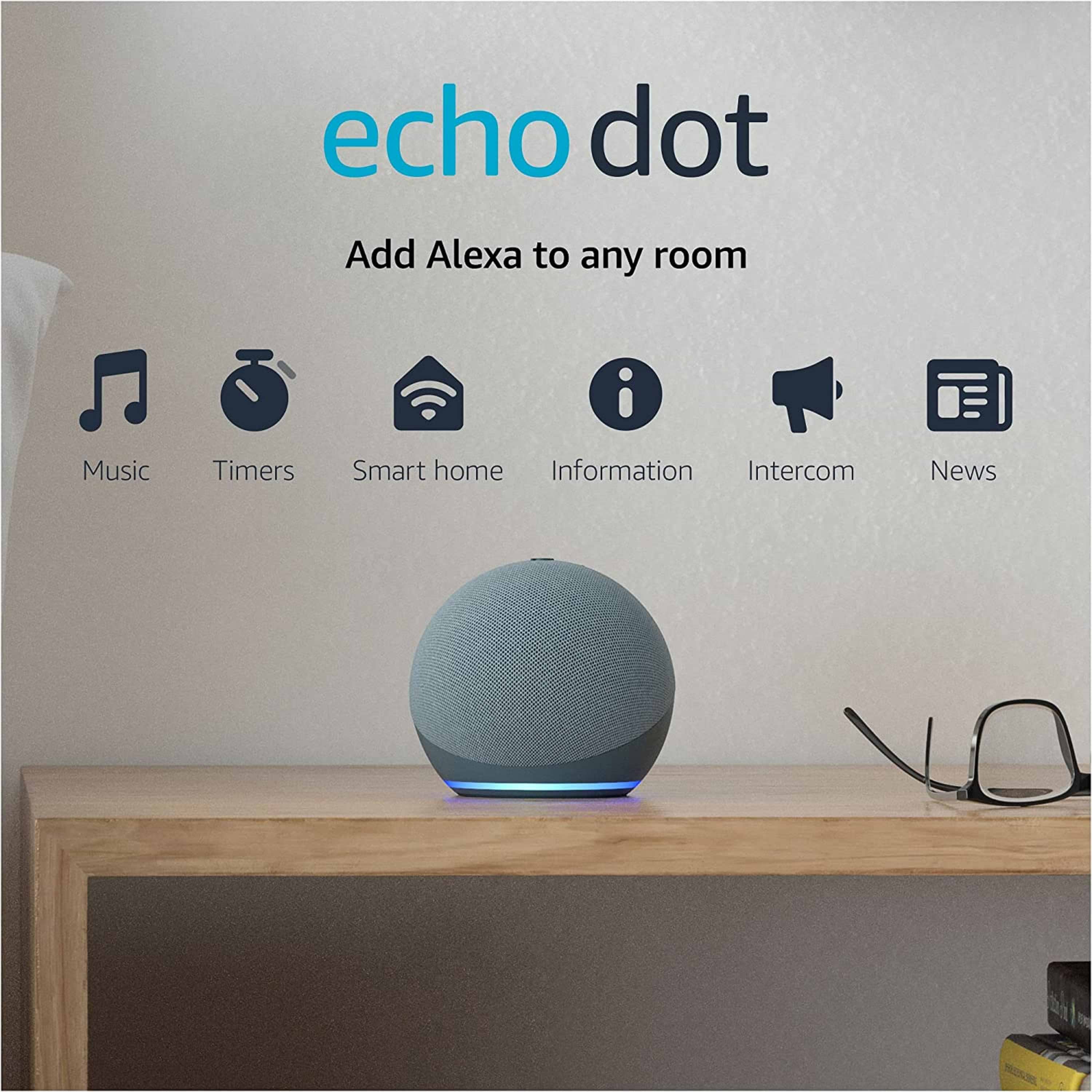רמקול חכם עם עוזרת קולית Amazon Echo Dot (4th Gen) 2020 - צבע כחול שנה אחריות