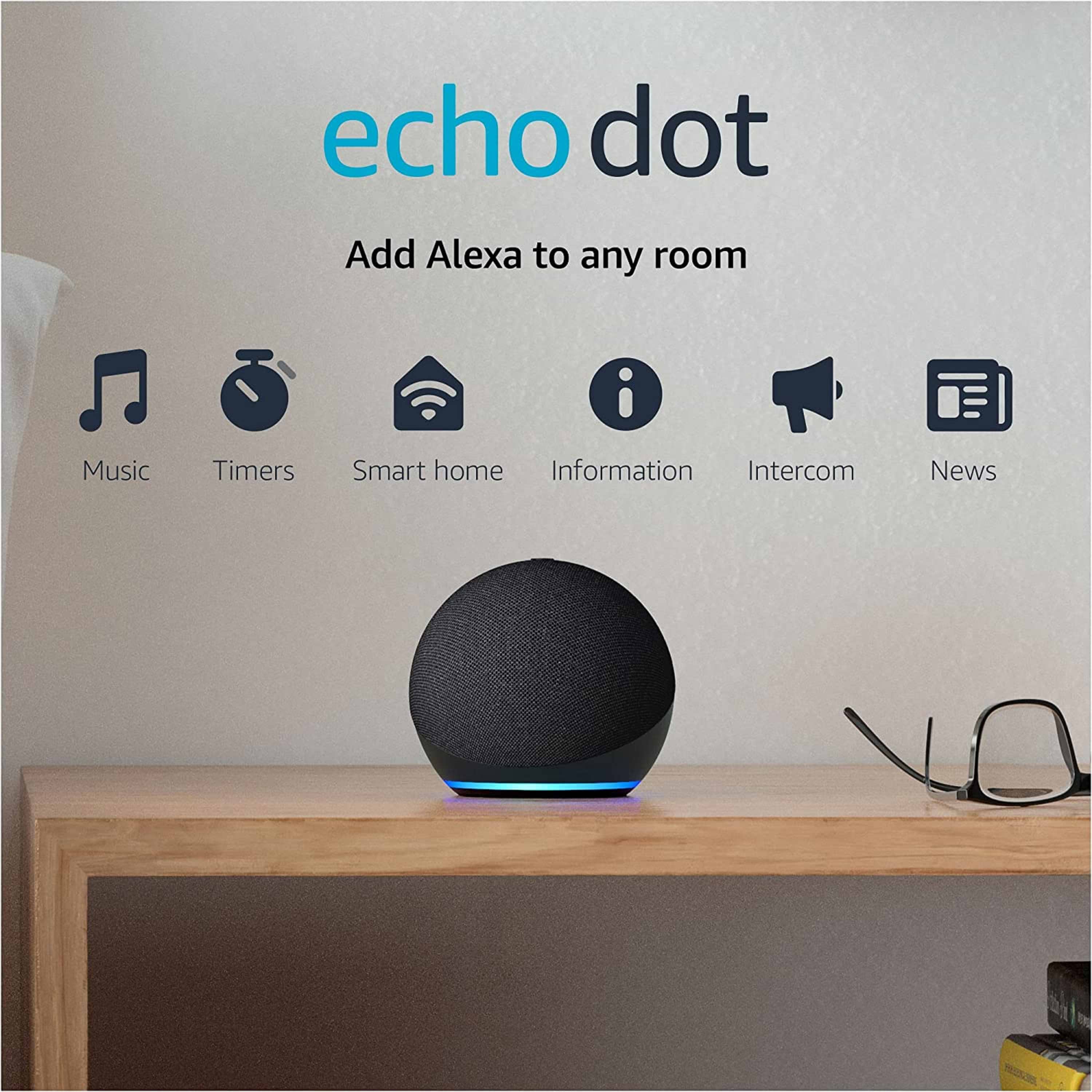 רמקול חכם עם עוזרת קולית Amazon Echo Dot (4th Gen) 2020 - צבע לבן שנה אחריות