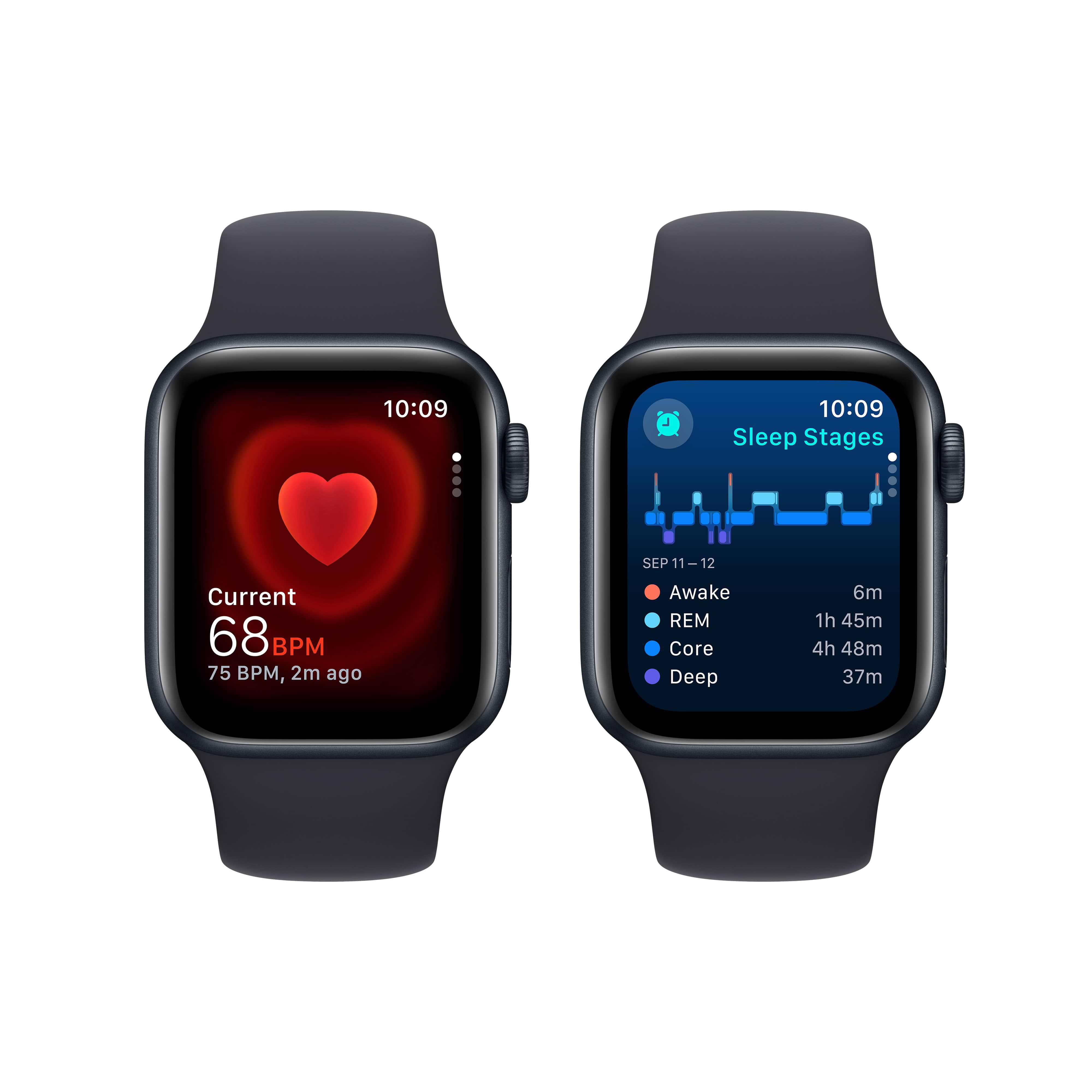 שעון חכם - Apple Watch SE (2023) GPS 40mm Midnight Aluminium Case with Midnight Sport Band M/L - צבע שחור חצות שנה אחריות ע״י יבואן רשמי