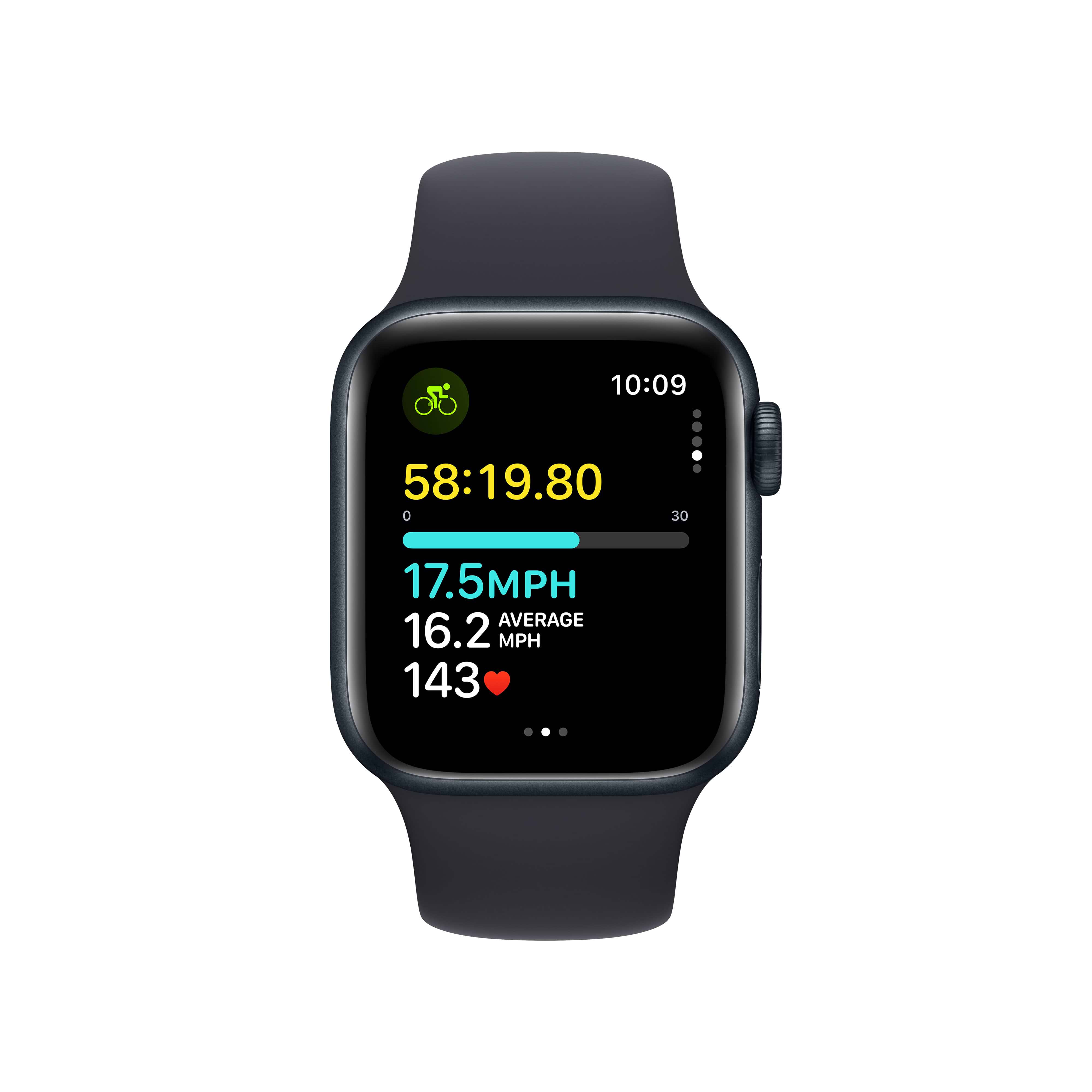 שעון חכם - Apple Watch SE (2023) GPS 40mm Midnight Aluminium Case with Midnight Sport Band S/M - צבע שחור חצות שנה אחריות ע״י יבואן רשמי