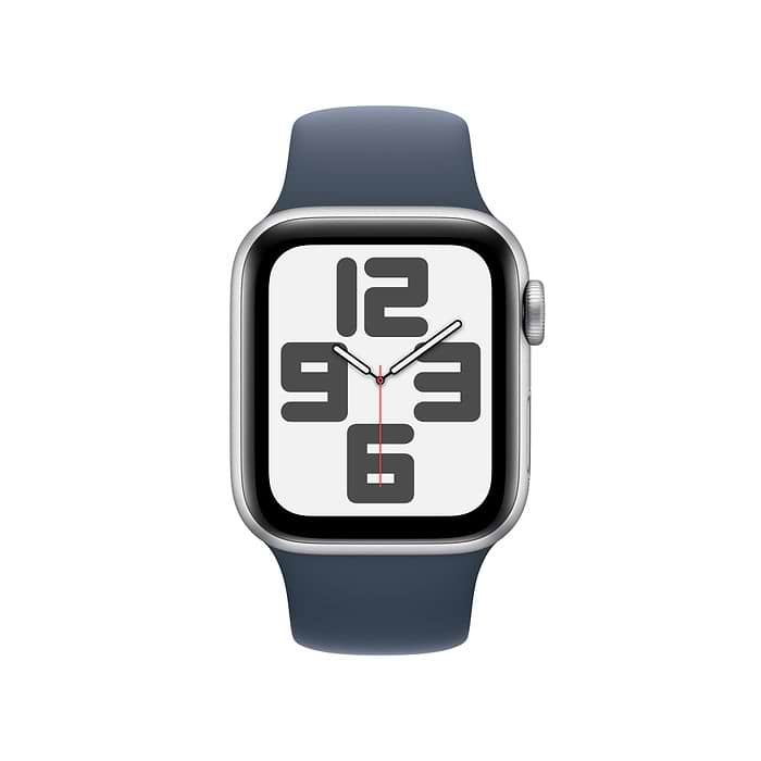שעון חכם - Apple Watch SE (2023) GPS 40mm Silver Aluminium Case with Storm Blue Sport Band M/L - צבע אור כוכבים שנה אחריות ע״י יבואן רשמי