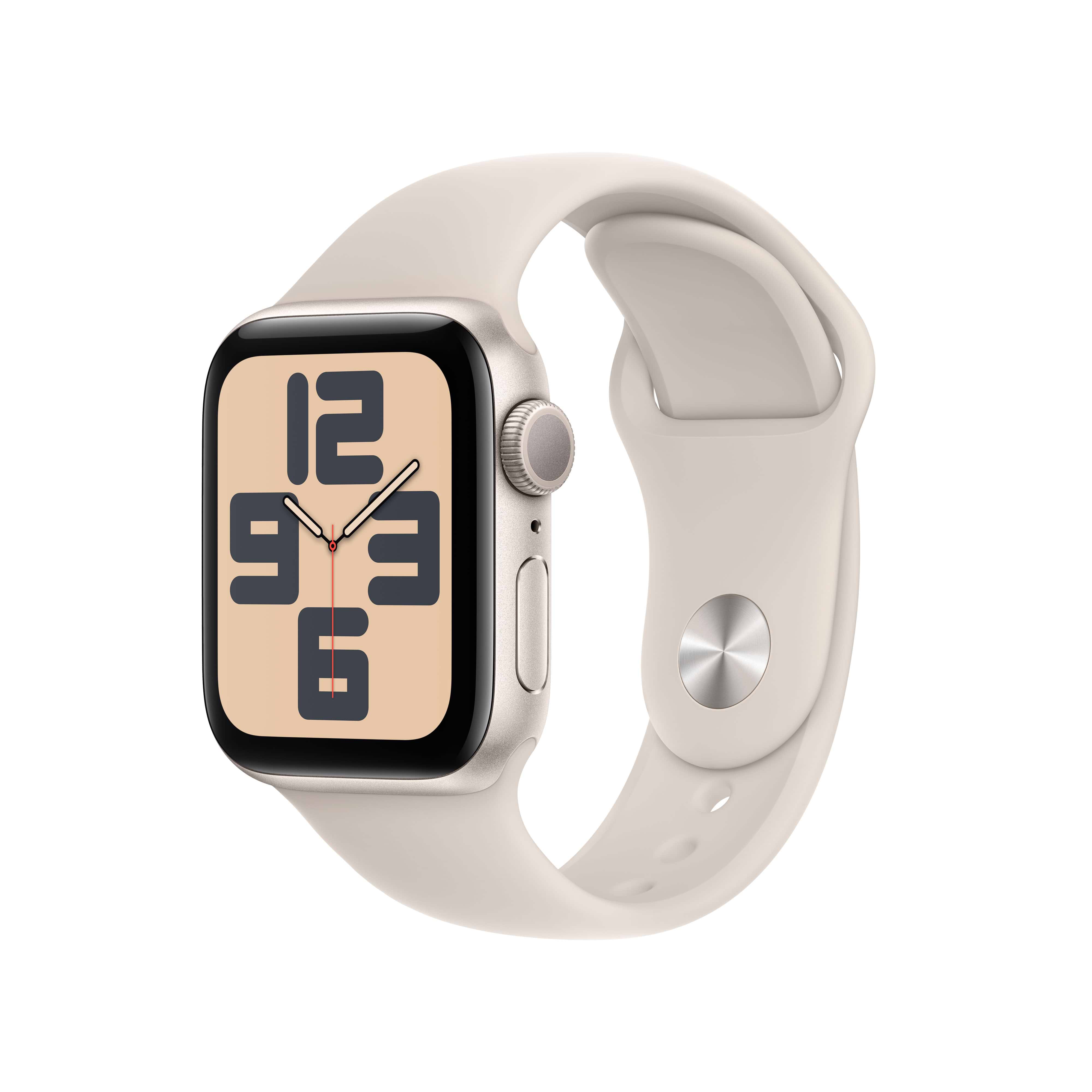 שעון חכם - Apple Watch SE (2023) GPS 40mm Starlight Aluminium Case with Starlight Sport Band S/M - צבע אור כוכבים שנה אחריות ע״י יבואן רשמי